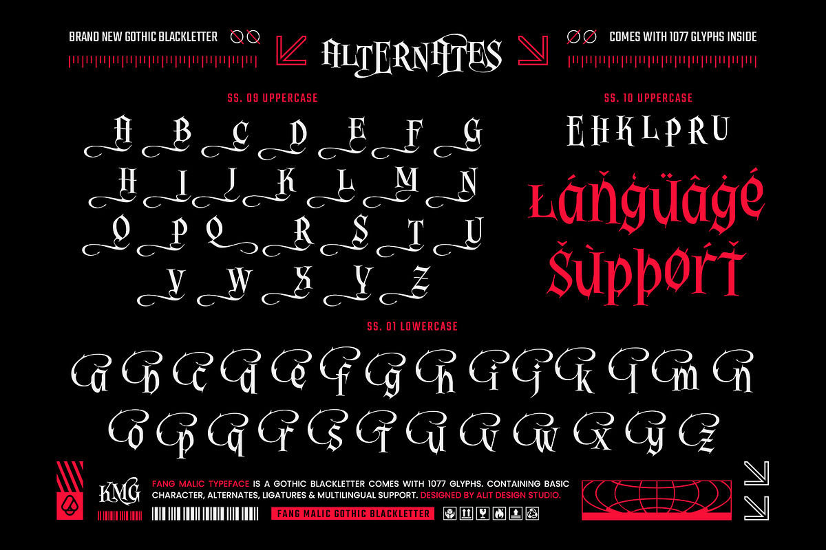 Fang Malic Typeface, a Blackletter Font by alit design (Photo 13 of 20)