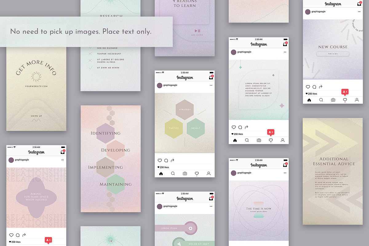 Grainy gradient Instagram templates, a Social Media Template by Elady (Photo 3 of 11)