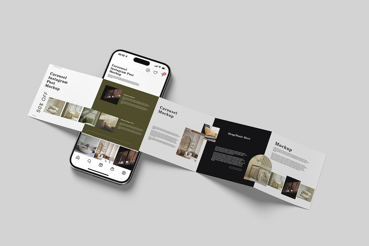 Carousel instagram post mockup