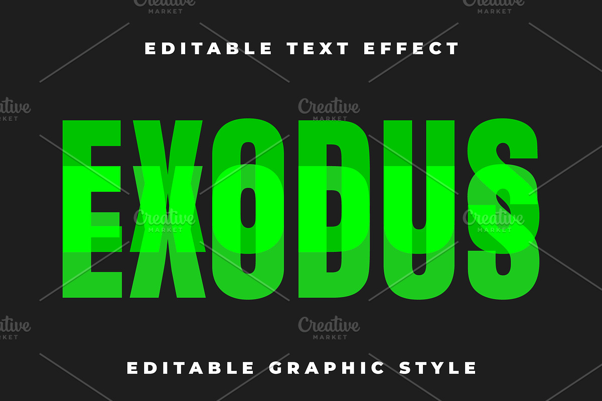 Bold Green Overlay Text Effect