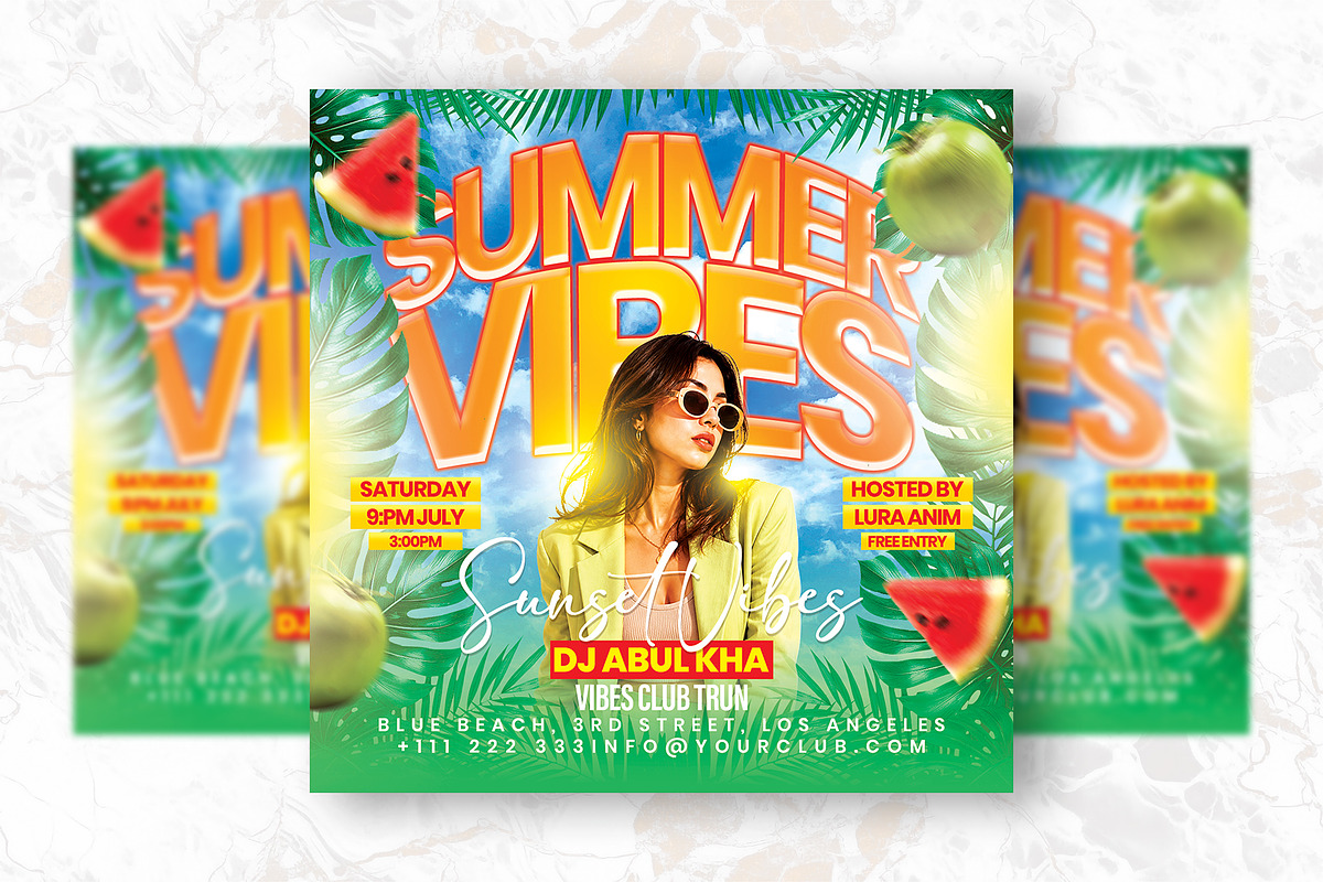 Summer Vibes Party Flyer Design, a Flyer Template by Shajib Shikder (Photo 2 of 2)