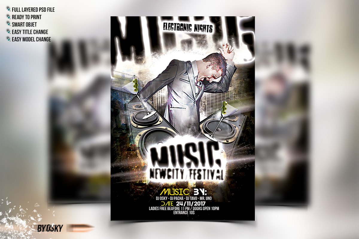 Music City Festival, a Flyer Template by Osky