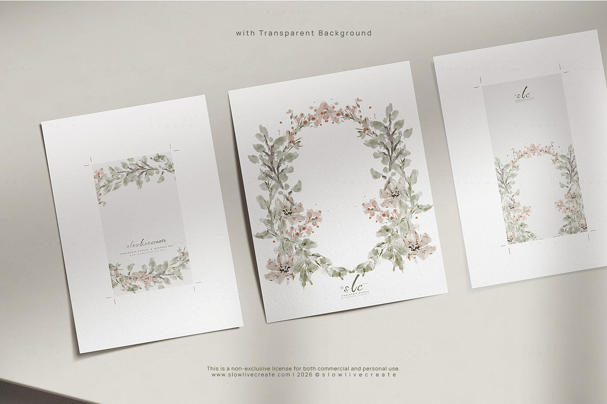 Bloom | Wedding Watercolor Wreaths, a Seasonal Illustration by slowlivecreate (Photo 6 of 7)