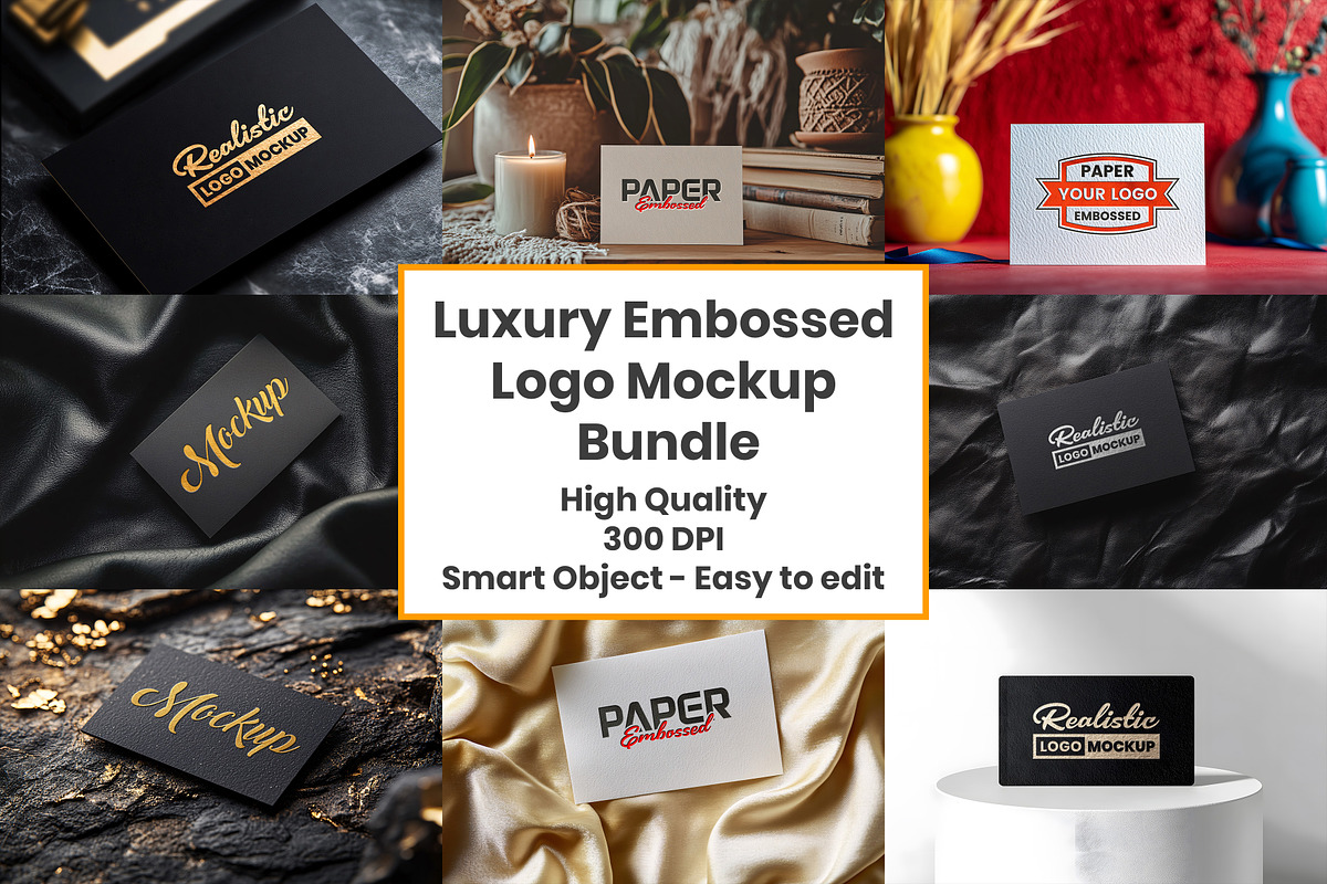 Luxury Embossed Logo Mockup Bundle, a Mockup by GenesisCreativeCo (Photo 1 of 12)