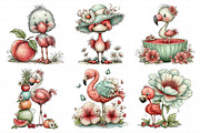 Whimsical Summer Flamingo Clipart PN, an Illustration by Daily.Designs (Thumbnail 3 of 8)
