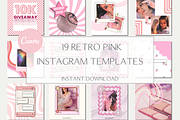 Pink Retro Instagram templates, a Social Media Template by Sian Elizabeth Designs (Thumbnail 1 of 5)