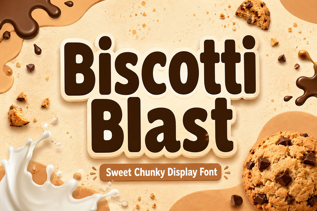 Biscotti Blast, a Slab Serif Font by Wow Magic (Photo 1 of 6)