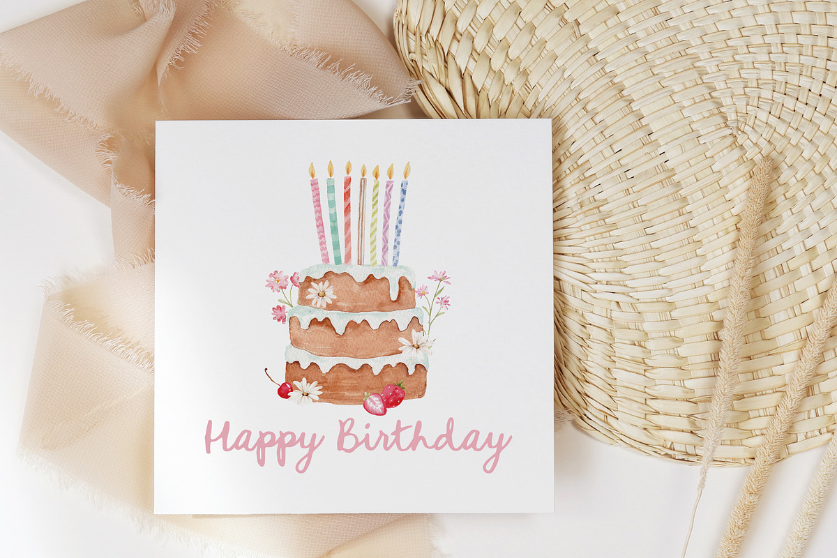 Watercolor Clipart-SPECIAL CELEBRATE, a Decorative Illustration by Beigetime (Photo 5 of 10)