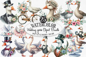 Wedding Goose Clipart, an Illustration by Designking