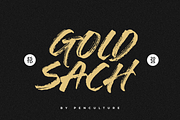 Gold Sach Brush Font, a Script Font by Pen Culture (Thumbnail 1 of 9)
