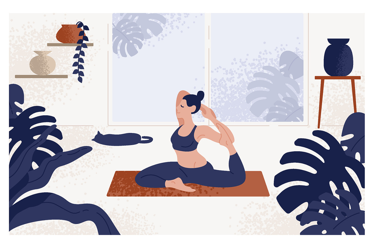 Woman doing morning yoga, a Sport Illustration by Good Studio (Photo 1 of 4)