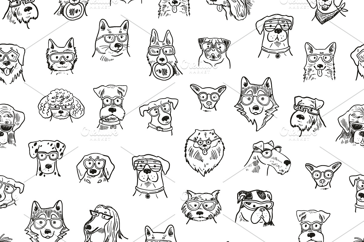 Dogs with Glasses, an Animal Illustration by GooseFrol (Photo 9 of 17)