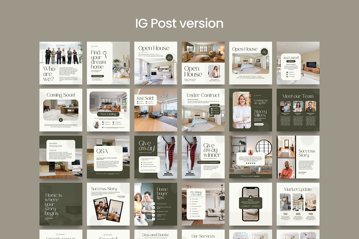 Real Estate Instagram Canva, a Social Media Template by Studio B | Canva Template (Photo 2 of 10)