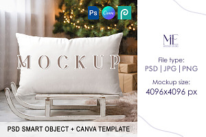 Rectangular Lumbar Pillow Mockup