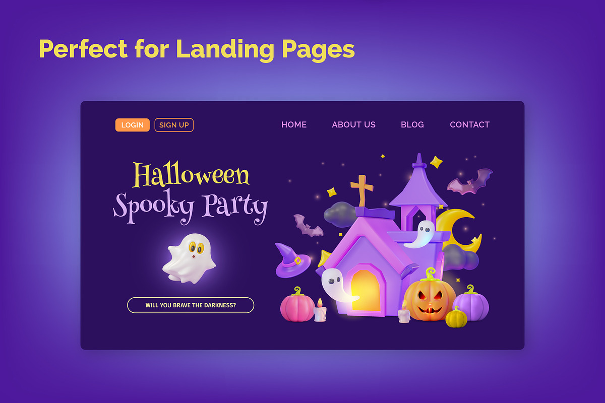 Spooky 3D Halloween Illustration Set, an Object 3D Model by 35lab (Photo 6 of 6)