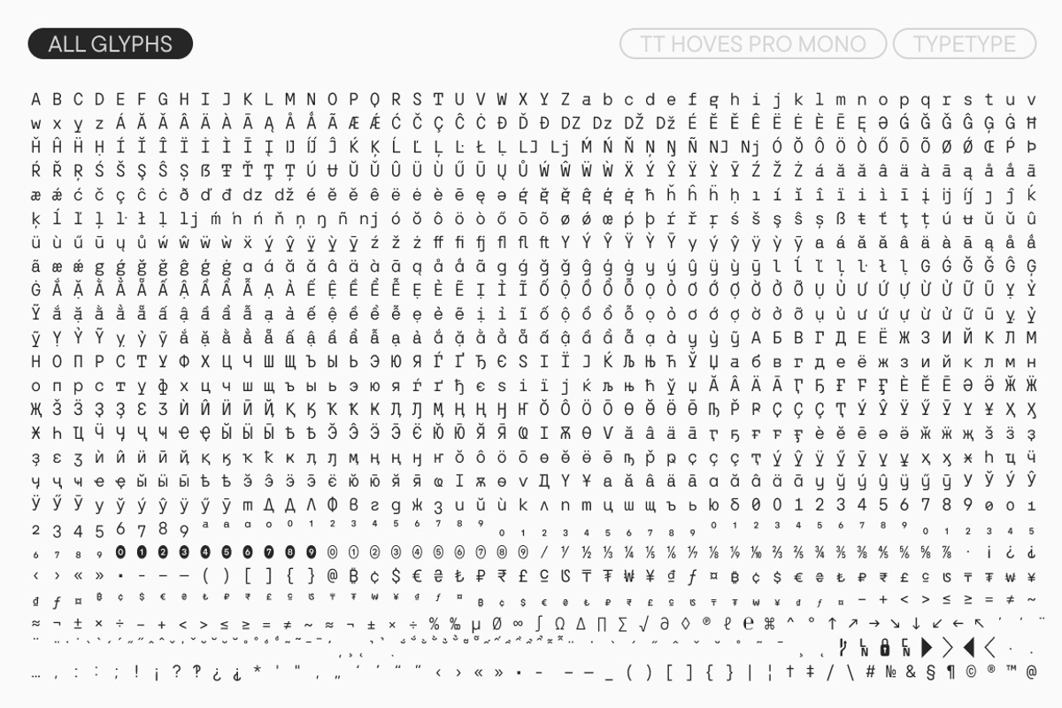 TT Hoves Pro Mono, a Sans Serif Font by TypeType (Photo 4 of 6)