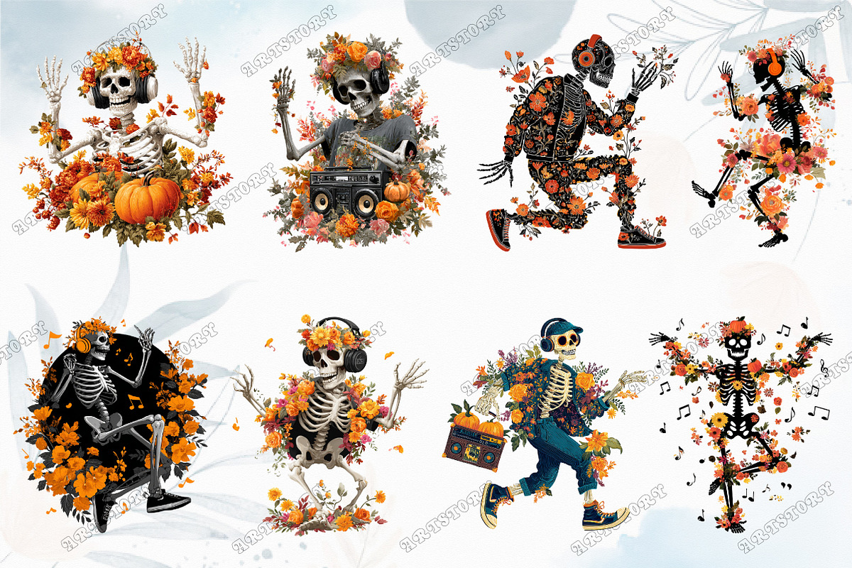 Halloween Skeleton Dance Sublimation, a Graphic by designcity5 (Photo 3 of 5)