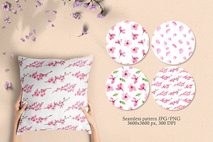 Cherry Blossom Watercolor Clipart