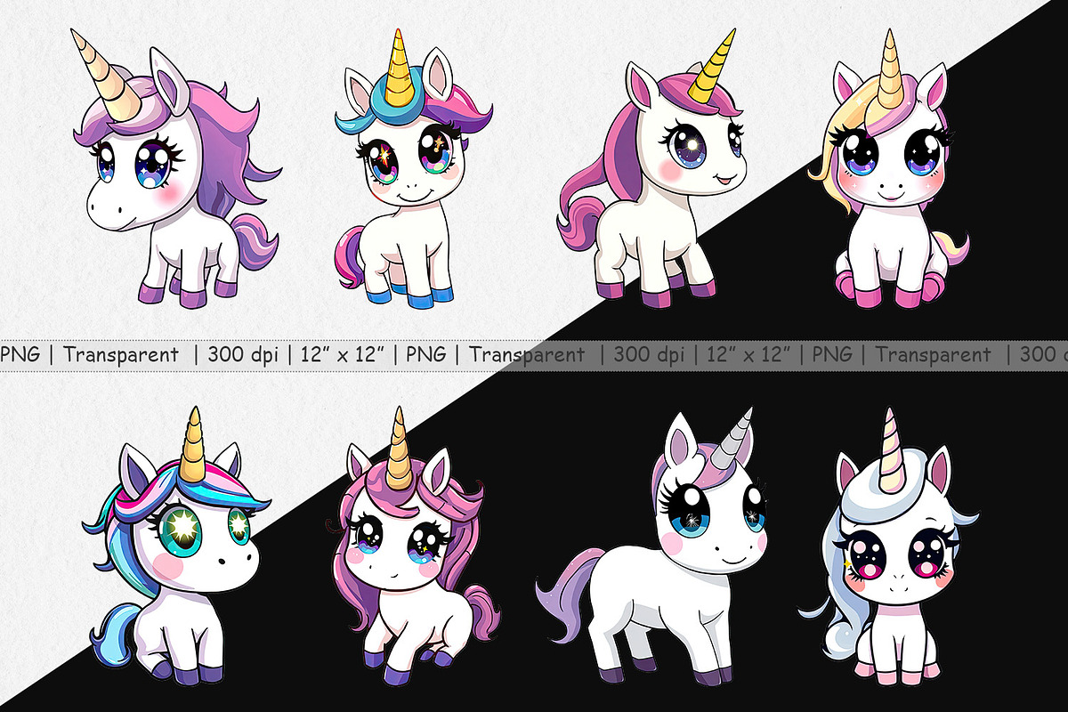 Cute Baby Unicorn Clipart, a Graphic by Artnoy (Photo 2 of 5)