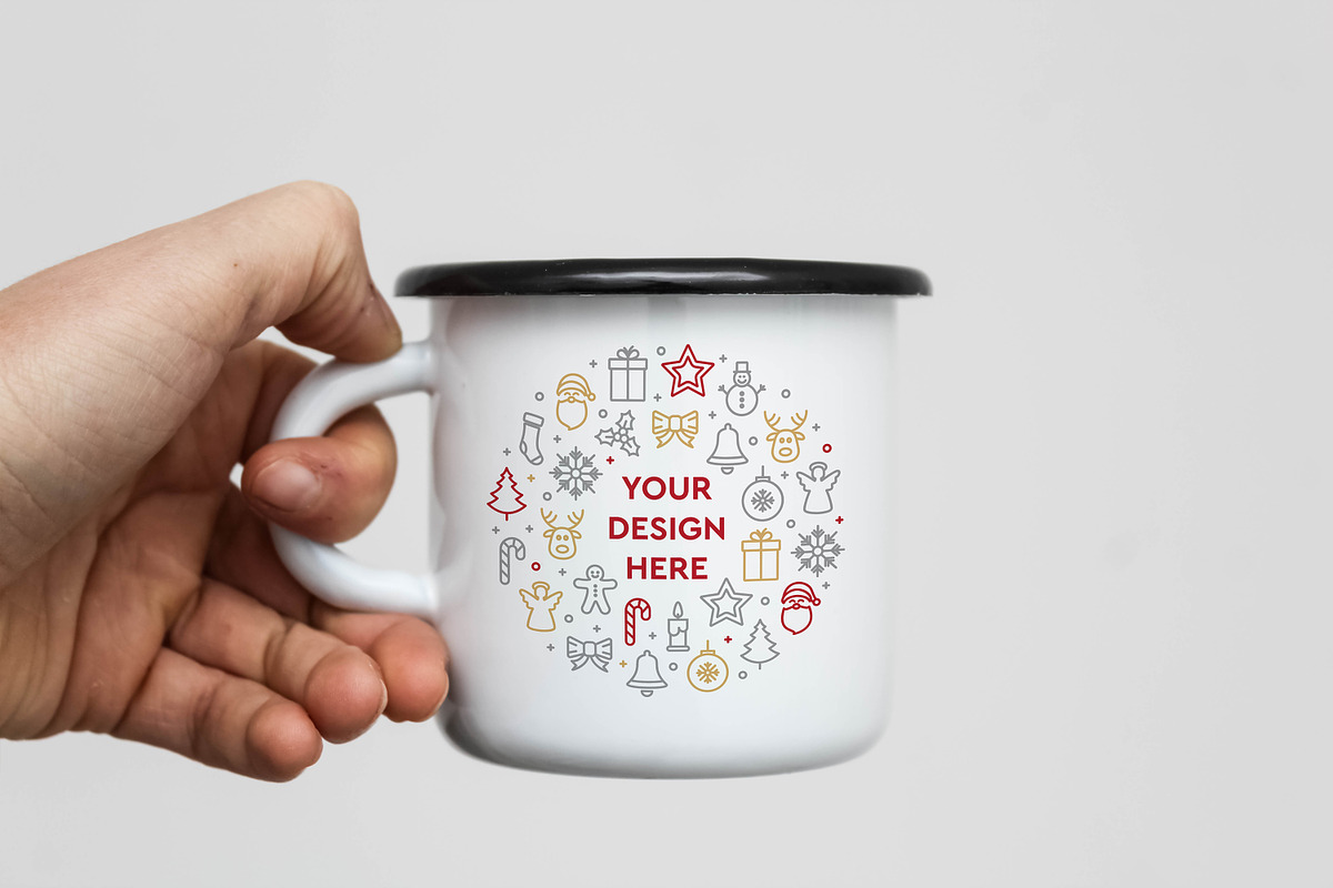 Enamel Mug Mockup #06, a Cups & Container Mockup by alexandeerco