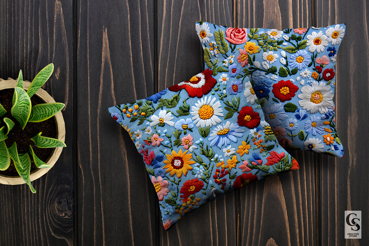 Spring Floral Embroidery Patterns, a Pattern Graphic by Creative Store (Photo 5 of 5)