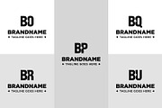 Letters BO BP BQ BR BU Star Logo Set, a Branding & Logo Template by Pray Art Design Studio (Thumbnail 1 of 2)