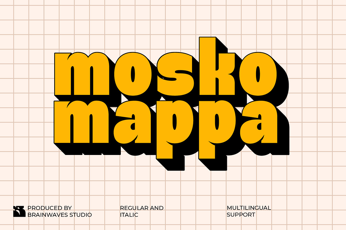 Mosko Mappa Now – Bold Display Font, a Sans Serif Font by Brainwaves.Studio (Photo 1 of 7)