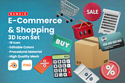 19 E-Commerce & Shopping 3D Icon Set, an Object 3D Model by MRSL (Thumbnail 1 of 5)