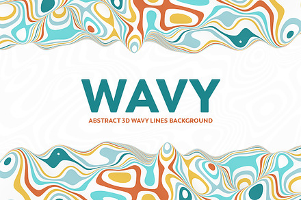 Abstract 3D Wavy Lines-Multi Colors