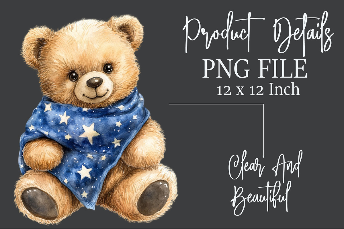 Blue Teddy Bear Baby Shower Clipart, an Animal Illustration by Rose Art (Photo 5 of 5)