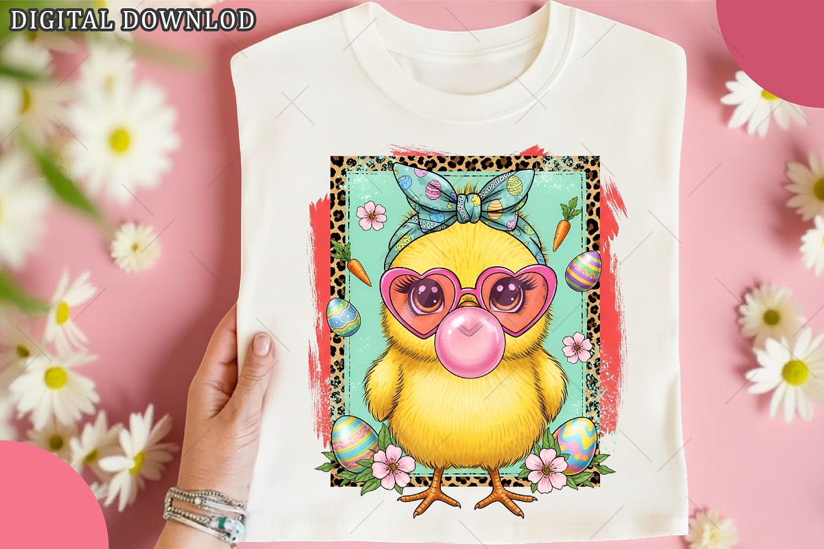 Bubblegum Easter Chick PNG, an Illustration by OK Design (Photo 4 of 6)