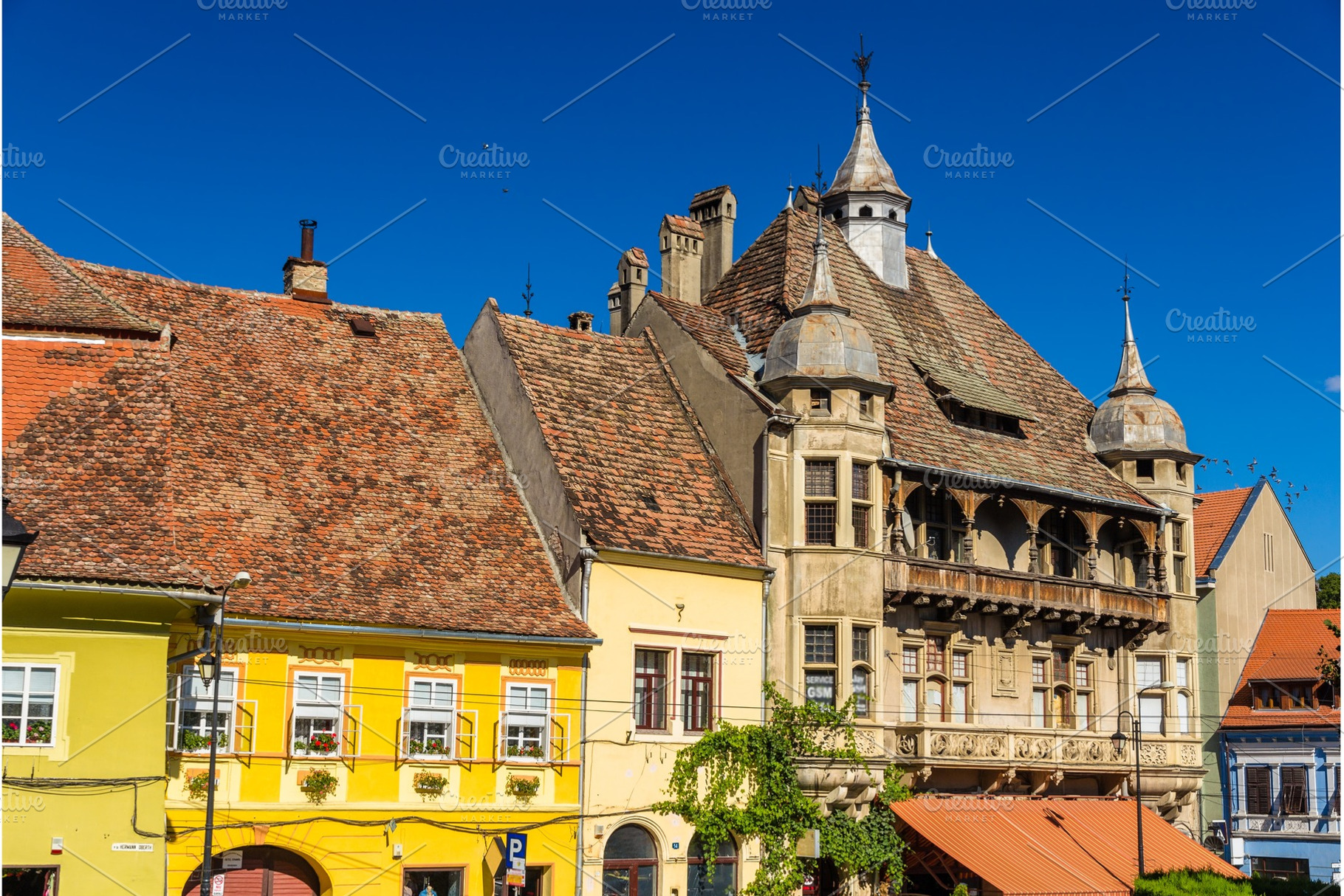 Traditional house in Sighisoara, Romania, an Architecture Photo by Leonid Andronov
