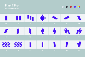 Pixel 7 Pro - 21 Clay Mockups Scenes