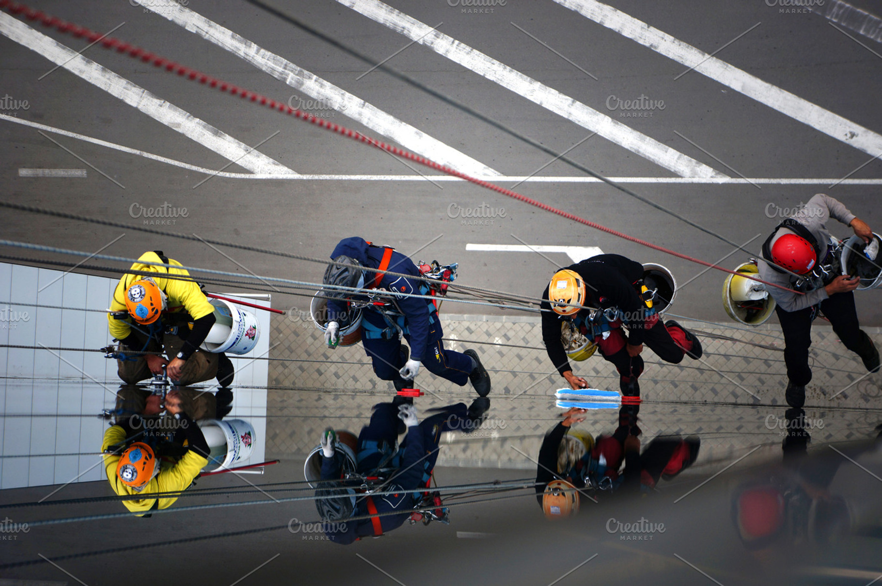 Window cleaners, an Industrial Photo by rumen.penchev