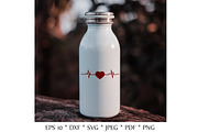 Heartbeat SVG. Line heart beat SVG., an Object Graphic by Kseniia_designer's shop (Thumbnail 3 of 5)