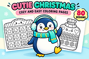 Cutie Christmas Coloring Pages #3, a Seasonal Illustration by Inkivelle Studio (Thumbnail 1 of 3)
