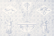 Vintage Toile Victorian PNG Patterns, a Pattern Graphic by Century Library (Thumbnail 7 of 11)