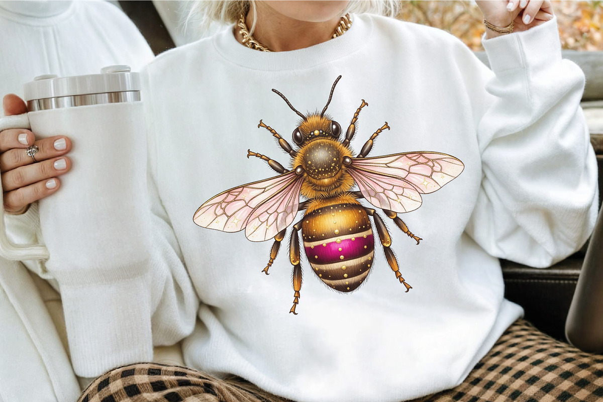 Colorful Cute Bee PNG, an Illustration by Craft Nest (Photo 2 of 7)