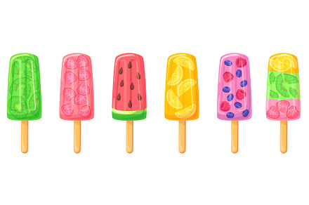 Fruit popsicles. Popsicle cartoon, a Food Illustration by Stock-Smart-Start