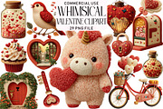 Whimsical Valentine Clipart, an Illustration by Daily.Designs (Thumbnail 1 of 5)