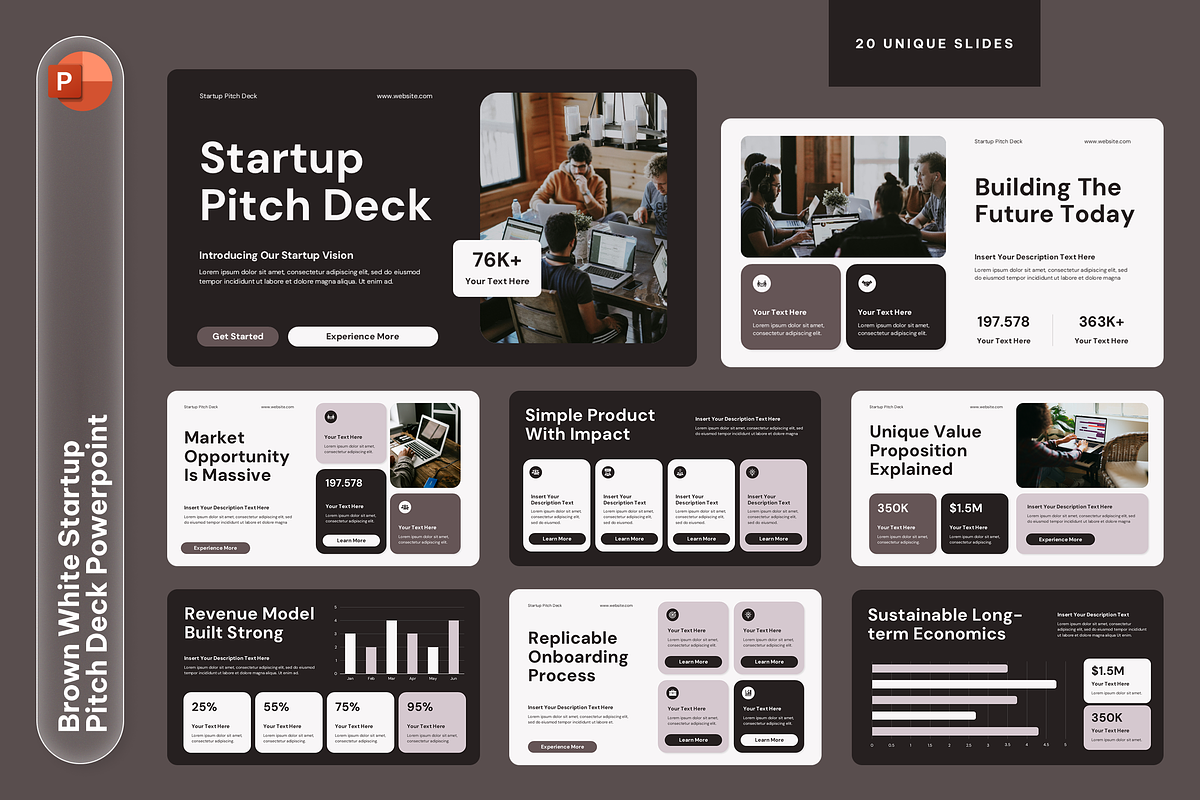 Brown White Startup Pitch Deck, a Presentation Template by Sixtemp (Photo 1 of 3)