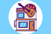 Music Studio Building Cartoon, an Education Illustration by Artstorystudio (Thumbnail 2 of 3)