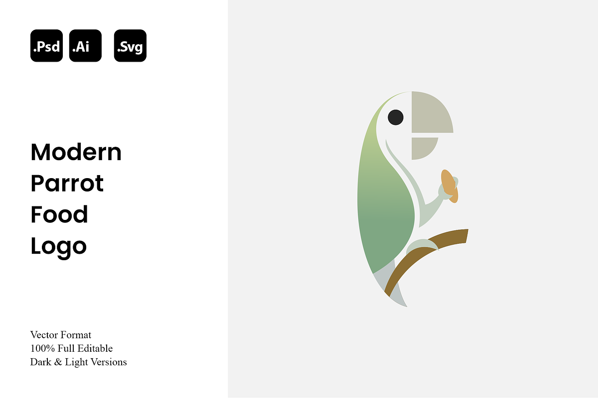 Modern Parrot Food Logo, a Branding & Logo Template by Luxury Logos (Photo 1 of 4)