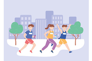 boys and girl dressed in sportswear, a Person Illustration by studiogstock