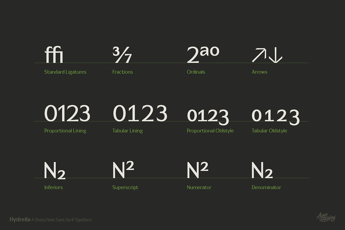 Hydrella | A Sharp New Sans, a Sans Serif Font by Ayca Atalay (Photo 7 of 10)