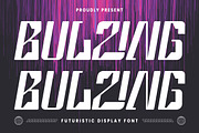 Bulzing - Futuristic font, a Slab Serif Font by Dryy.type (Thumbnail 1 of 10)