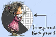 Whimsical Spring Girl Clipart Bundle, an Illustration by Canvas Craft (Thumbnail 2 of 7)