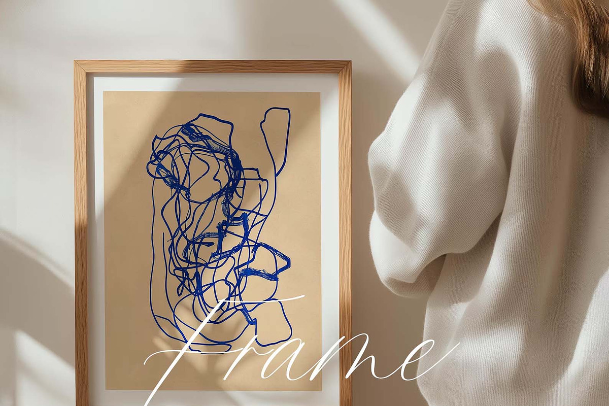 10 Frame Mockup with person 3, a Merchandise Mockup by ArtwithFrame (Photo 4 of 14)