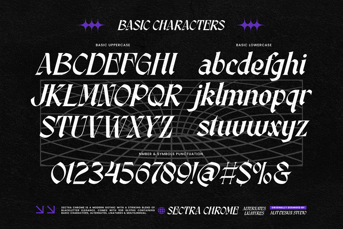Sectra Chrome Typeface, a Blackletter Font by alit design (Photo 2 of 17)