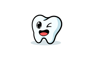cute tooth mascot cartoon